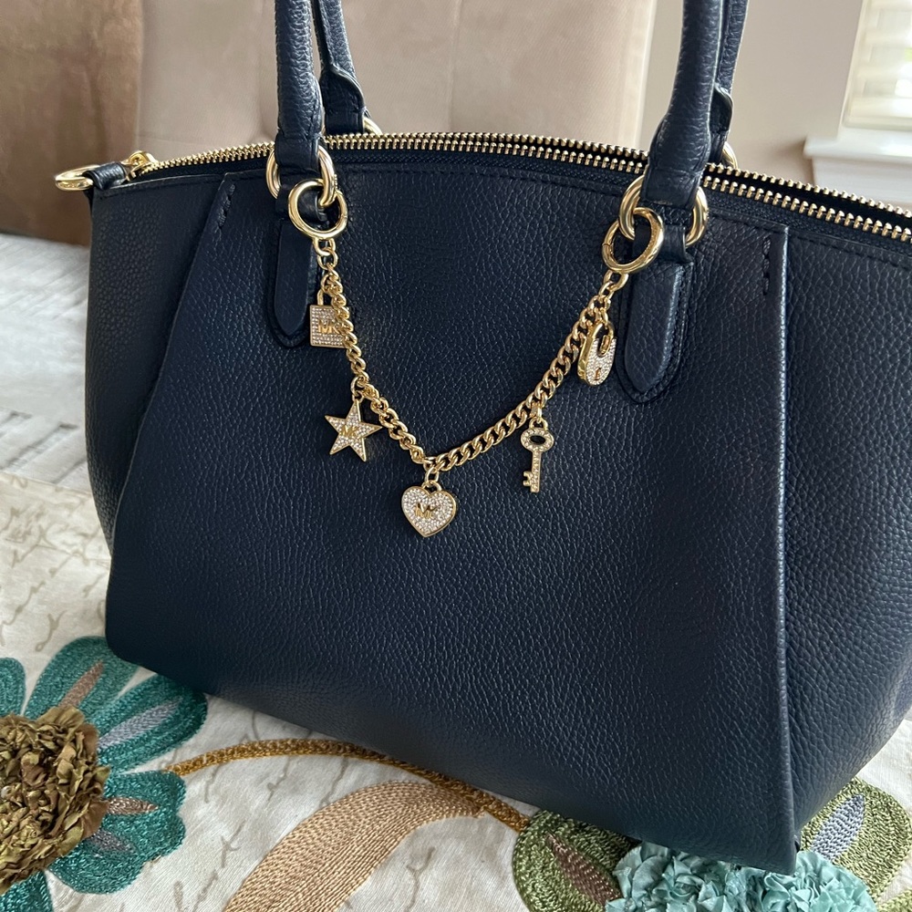 Michael Kors Purse Charm Gold w Rhinestones